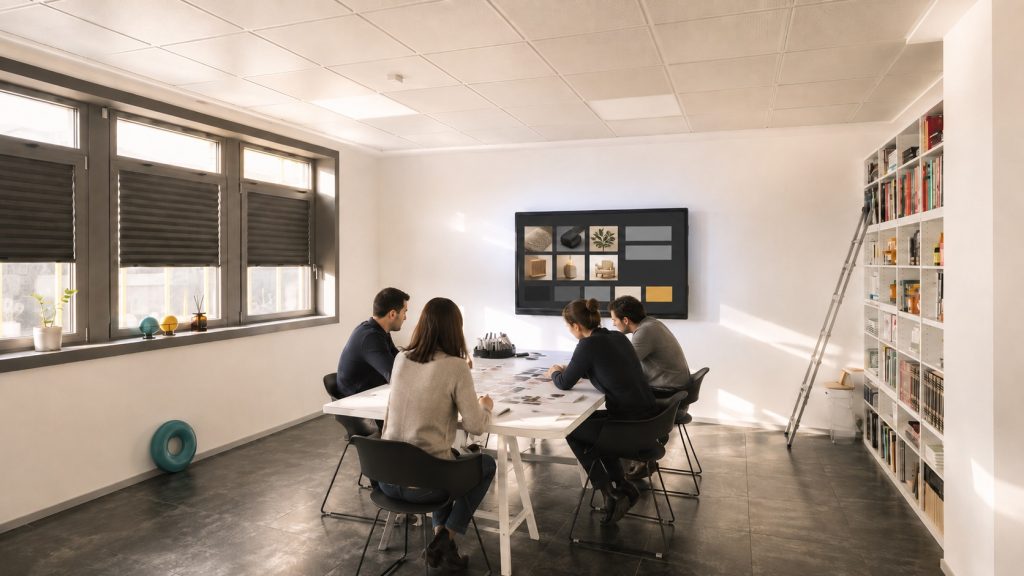Tavolo di lavoro con appunti e post-it durante una sessione Parsifal
